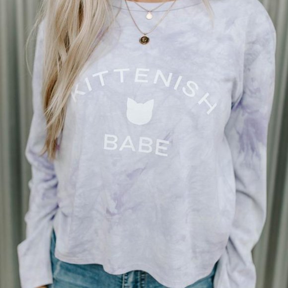 Kittenish Babe Lavendar Tye Dye Long Sleeve Tee - Picture 2 of 2